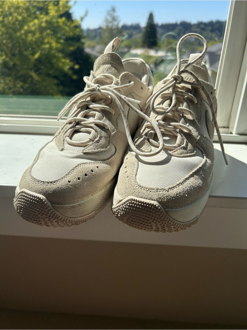 Nike Women's Cream Suede & Mesh Sneakers